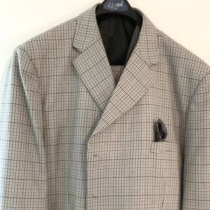 Mens Plaid Gray 3pc Suit